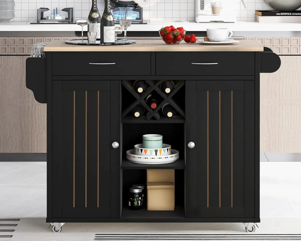 kitchen rolling cart with drawers